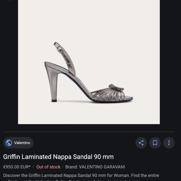 ❤️SOLD❤️Valentino Griffin leather sandals 35.5 - Picture 2 of 8